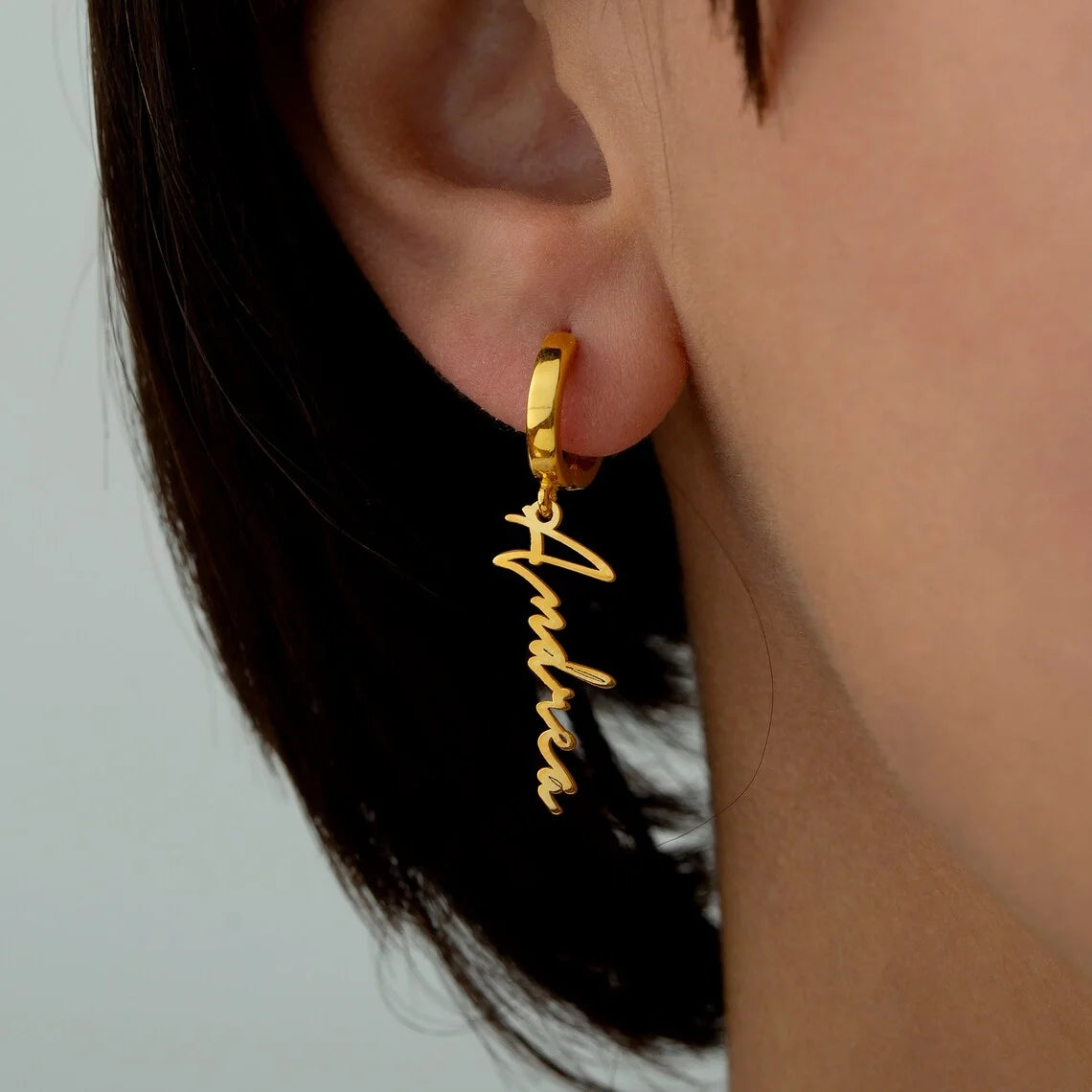 Hebrew Name Drop Earrings