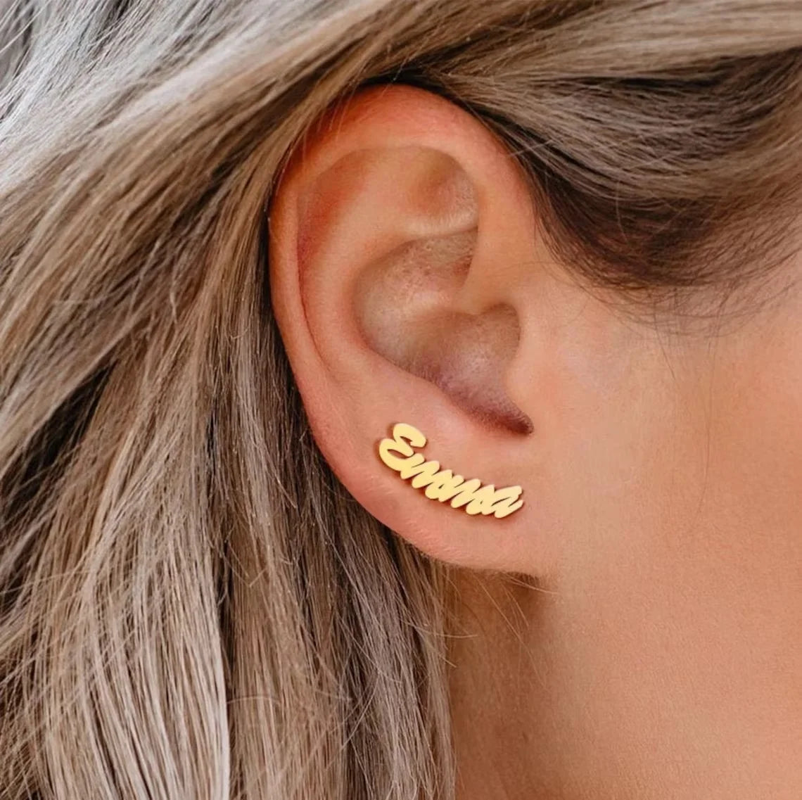 Personalized Name Ear Climber Earrings