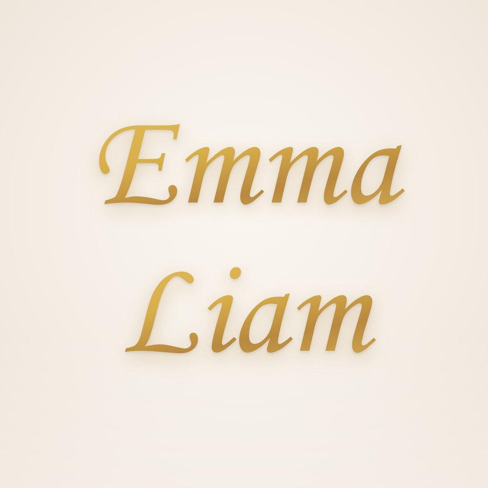 Custom Couple Name Anklet in gold, rendered preview
