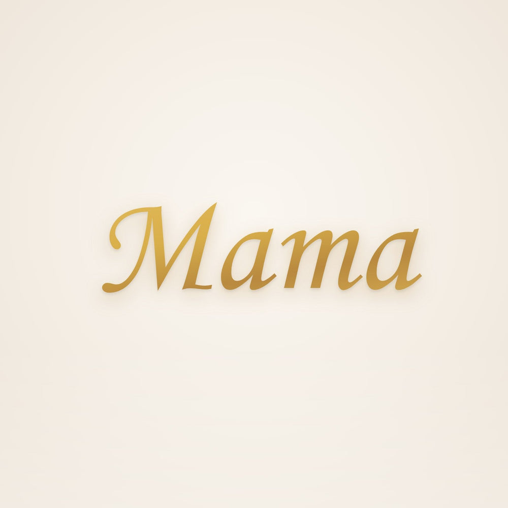 Custom Mama Necklace in gold, rendered preview