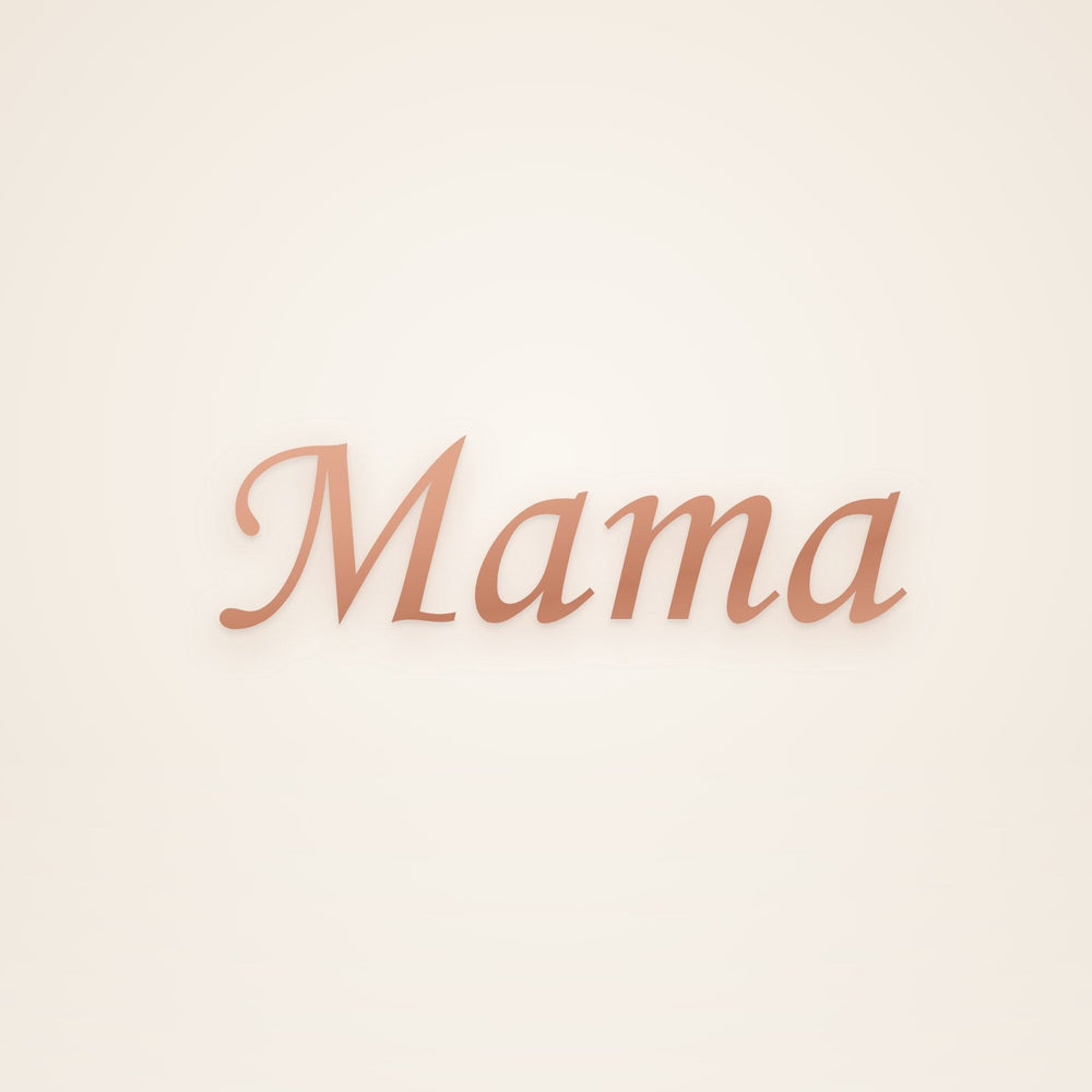 Custom Mama Necklace in rose gold, rendered preview