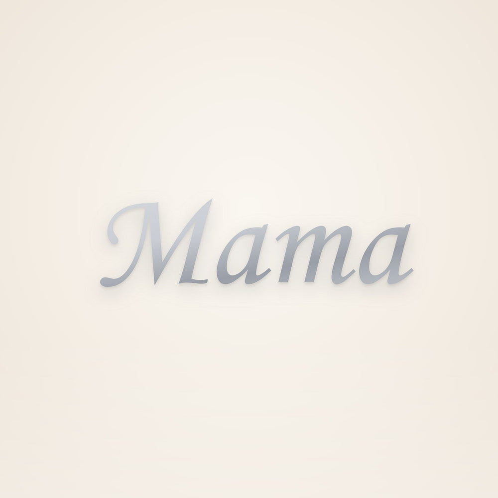 Custom Mama Necklace in silver, rendered preview