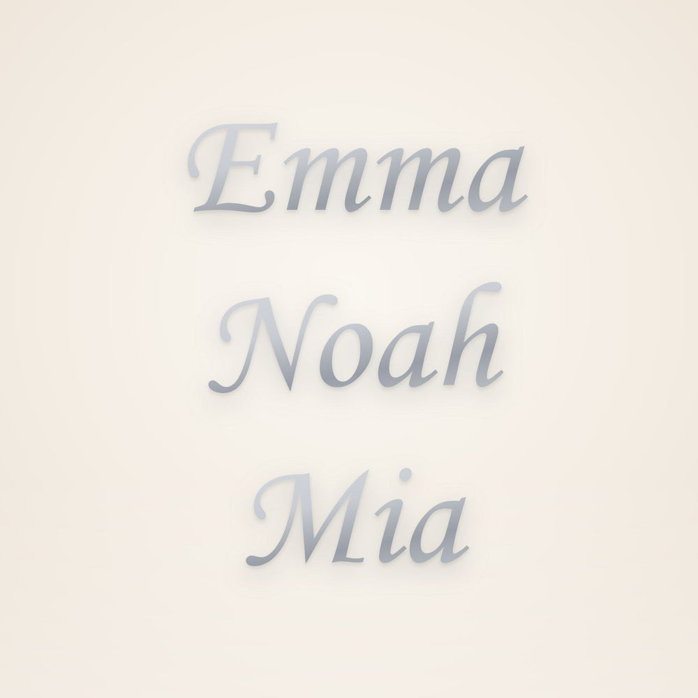 Custom Multiple Name Necklace in silver, rendered preview