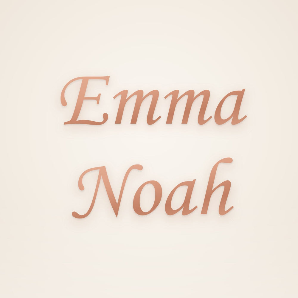 Custom Multiple Name Ring in rose gold, rendered preview